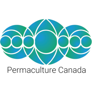 Permaculture Canada logo: an interlocking pattern of green and blue circles and leaf shapes above the wordmark Permaculture Canada.