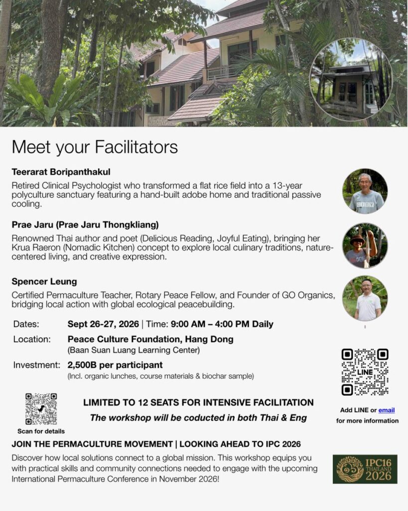 Intuitive Suburbia workshop poster introducing the three facilitators, with dates, price and venue